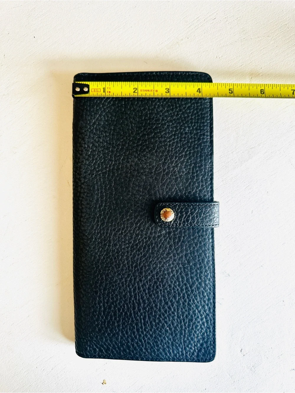 VERA BRADLEY Travel Wallet in Black Pebbled Leather